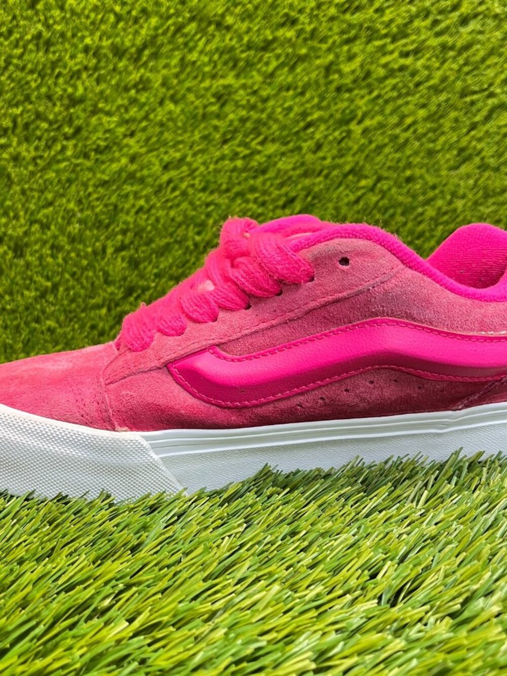 Vans Knu Skool Womens Size 8.5 Pink White Athletic Skateboard Shoes Sneakers - Picture 4 of 12